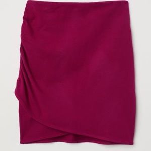 Maroon Bodycon Wrapover Miniskirt